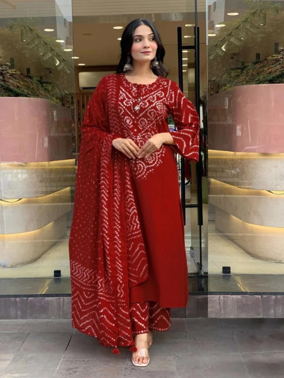 Women's Mustard Embroidered Cotton Kurta with Dupatta set